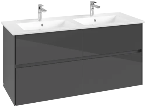 VILLEROY BOCH Toaletní skříňka Collaro, 4 výsuvy, 1261 x 610 x 480 mm, lesklá šedá #C14700FP