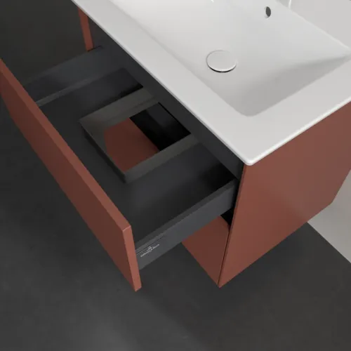VILLEROY BOCH Umyvadlová skříňka Collaro, s osvětlením, 2 výsuvy, 611 x 610 x 480 mm, vínově červená #C143B0AH, obrázek 8