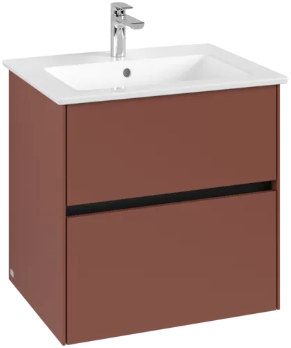 VILLEROY BOCH Umyvadlová skříňka Collaro, s osvětlením, 2 výsuvy, 611 x 610 x 480 mm, vínově červená #C143B0AH