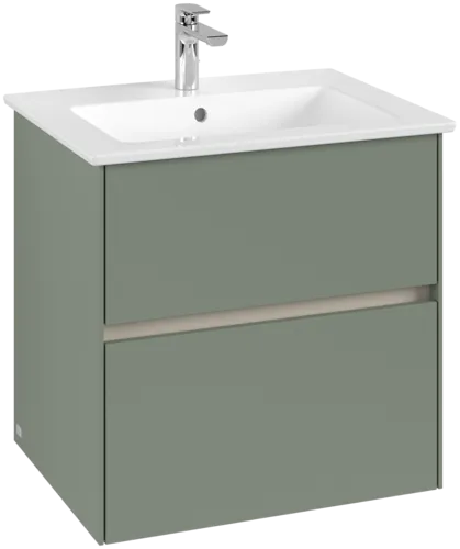 VILLEROY BOCH Umyvadlová skříňka Collaro, s osvětlením, 2 výsuvy, 611 x 610 x 480 mm, Soft Green #C143B0AF