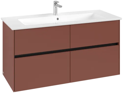 VILLEROY BOCH Toaletní skříňka Collaro, 4 výsuvy, 1161 x 610 x 480 mm, vínově červená #C14600AH