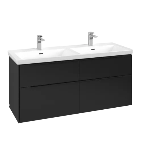 VILLEROY BOCH Subway 3.0 Vanity unit, 4 výsuvy, 1272 x 576 x 478 mm, Volcano Black #C56801VL