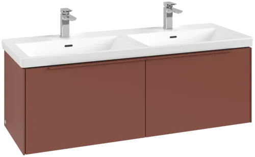 VILLEROY BOCH Subway 3.0 Vanity unit, s osvětlením, 2 výsuvy, 1272 x 429 x 478 mm, vínově červená #C567L2AH