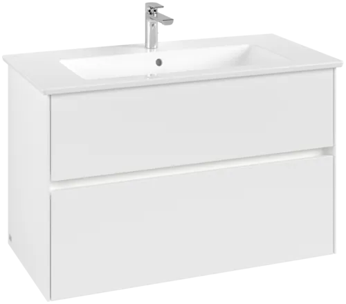 VILLEROY BOCH Umyvadlová skříňka Collaro, s osvětlením, 2 výsuvy, 961 x 610 x 480 mm, bílá matná #C145B0MS