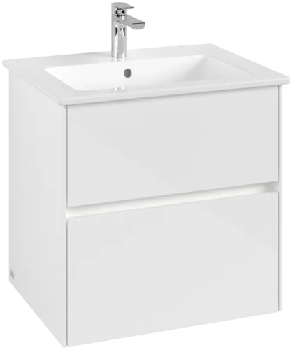 VILLEROY BOCH Toaletní skříňka Collaro, s osvětlením, 2 výsuvy, 611 x 610 x 480 mm, lesklá bílá #C143B0DH