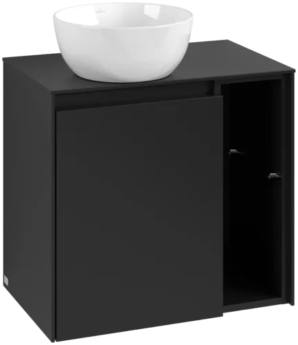 VILLEROY BOCH Toaletní skříňka Collaro, 1 dvířka, 600 x 548 x 380 mm, Volcano Black / Volcano Black #C15200VL