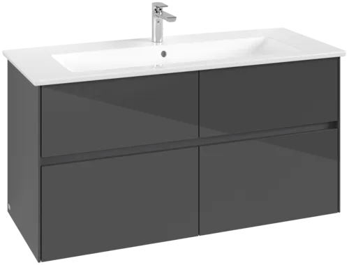 VILLEROY BOCH Toaletní skříňka Collaro, 4 výsuvy, 1161 x 610 x 480 mm, lesklá šedá #C14600FP