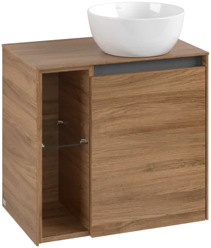 VILLEROY BOCH Toaletní skříňka Collaro, 1 dvířka, 600 x 548 x 380 mm, dub Kansas / dub Kansas #C15100RH