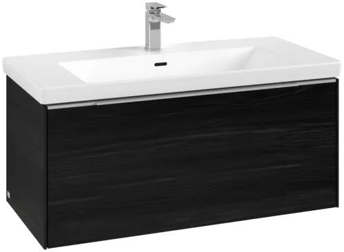 VILLEROY BOCH Subway 3.0 Vanity unit, s osvětlením, 1 zásuvka, 973 x 429 x 478 mm, černý dub #C569L0AB