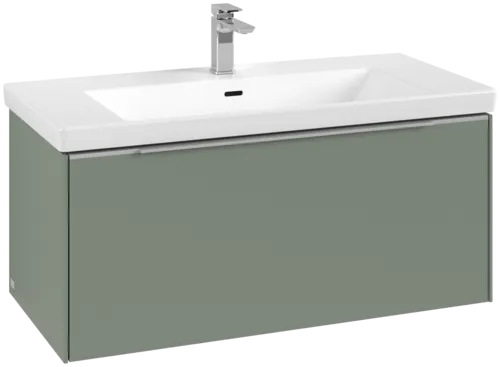 VILLEROY BOCH Subway 3.0 Vanity unit, s osvětlením, 1 zásuvka, 973 x 429 x 478 mm, Soft Green #C569L0AF