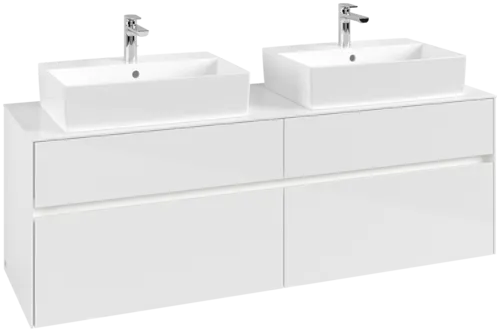VILLEROY BOCH Toaletní skříňka Collaro, s osvětlením, 4 výsuvy, 1600 x 548 x 500 mm, lesklá bílá / lesklá bílá #C137B0DH