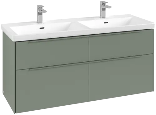 VILLEROY BOCH Subway 3.0 Vanity unit, s osvětlením, 4 výsuvy, 1272 x 576 x 478 mm, Soft Green #C568L2AF
