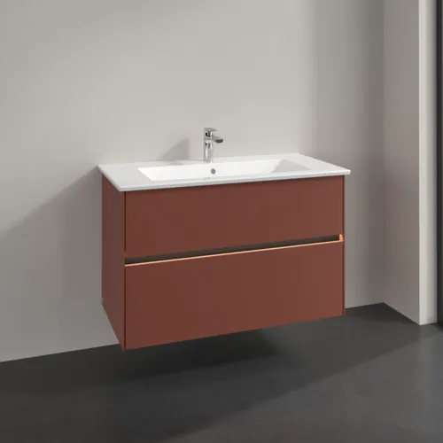 VILLEROY BOCH Umyvadlová skříňka Collaro, s osvětlením, 2 výsuvy, 961 x 610 x 480 mm, vínově červená #C145B0AH, obrázek 2