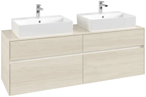 VILLEROY BOCH Toaletní skříňka Collaro, s osvětlením, 4 výsuvy, 1600 x 548 x 500 mm, bílý dub / bílý dub #C137B0AA