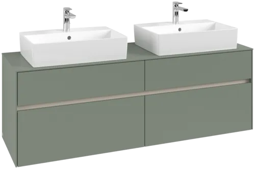 VILLEROY BOCH Toaletní skříňka Collaro, s osvětlením, 4 výsuvy, 1600 x 548 x 500 mm, Soft Green / Soft Green #C137B0AF