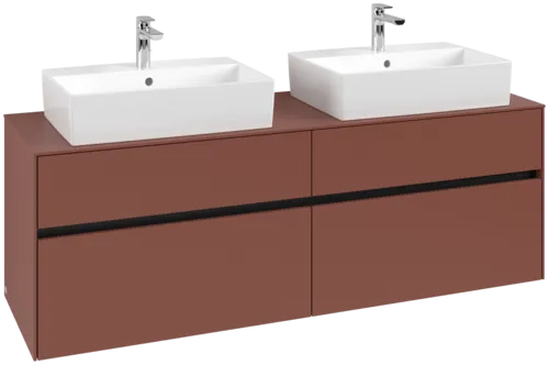 VILLEROY BOCH Toaletní skříňka Collaro, s osvětlením, 4 výsuvy, 1600 x 548 x 500 mm, Vínově červená / Vínově červená #C137B0AH