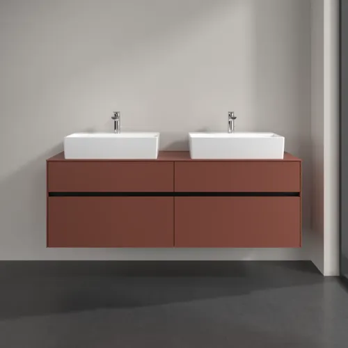 VILLEROY BOCH Toaletní skříňka Collaro, s osvětlením, 4 výsuvy, 1600 x 548 x 500 mm, Vínově červená / Vínově červená #C137B0AH, obrázek 3