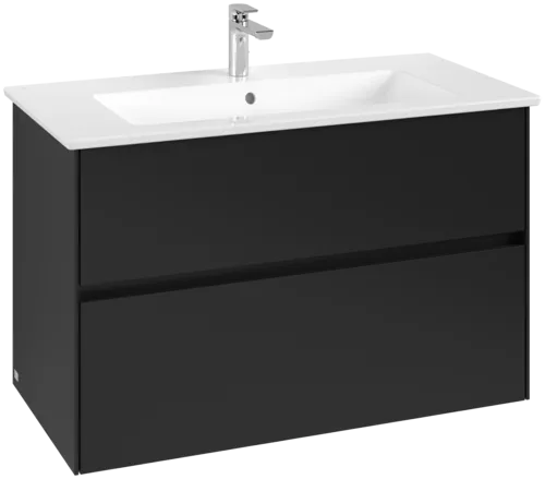 VILLEROY BOCH Toaletní skříňka Collaro, 2 výsuvy, 961 x 610 x 480 mm, Volcano Black #C14500VL