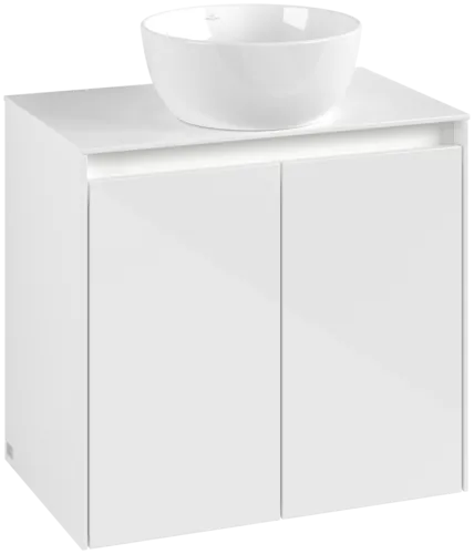 VILLEROY BOCH Toaletní skříňka Collaro, s osvětlením, 2 dveře, 600 x 548 x 380 mm, lesklá bílá / lesklá bílá #C150B0DH