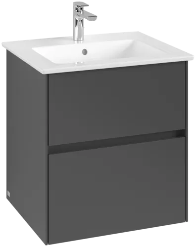 VILLEROY BOCH Toaletní skříňka Collaro, s osvětlením, 2 výsuvy, 561 x 610 x 480 mm, grafitová barva #C142B0VR
