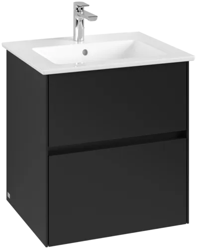 VILLEROY BOCH Toaletní skříňka Collaro, s osvětlením, 2 výsuvy, 561 x 610 x 480 mm, Volcano Black #C142B0VL