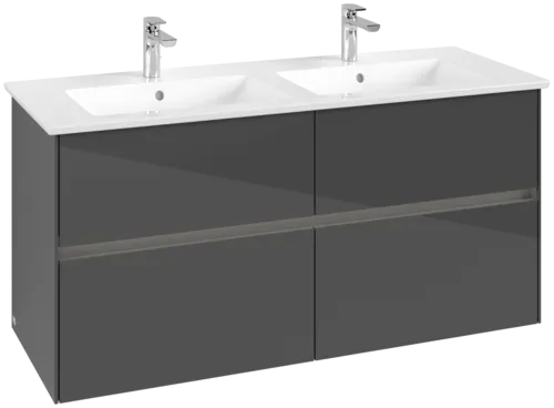 VILLEROY BOCH Toaletní skříňka Collaro, s osvětlením, 4 výsuvy, 1261 x 610 x 480 mm, lesklá šedá #C147B0FP