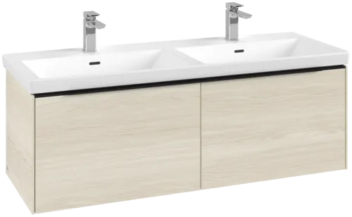 VILLEROY BOCH Subway 3.0 Vanity unit, s osvětlením, 2 výsuvy, 1272 x 429 x 478 mm, bílý dub #C567L1AA
