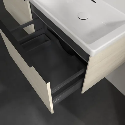 VILLEROY BOCH Subway 3.0 Vanity unit, s osvětlením, 2 výsuvy, 1272 x 429 x 478 mm, bílý dub #C567L1AA, obrázek 7