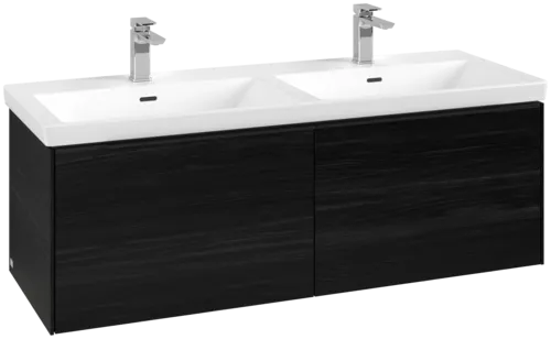 VILLEROY BOCH Subway 3.0 Vanity unit, s osvětlením, 2 výsuvy, 1272 x 429 x 478 mm, černý dub #C567L1AB