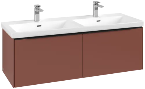 VILLEROY BOCH Subway 3.0 Vanity unit, s osvětlením, 2 výsuvy, 1272 x 429 x 478 mm, vínově červená #C567L1AH