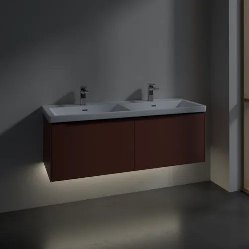 VILLEROY BOCH Subway 3.0 Vanity unit, s osvětlením, 2 výsuvy, 1272 x 429 x 478 mm, vínově červená #C567L1AH, obrázek 5