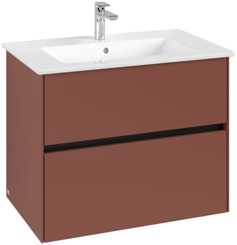 VILLEROY BOCH Umyvadlová skříňka Collaro, s osvětlením, 2 výsuvy, 761 x 610 x 480 mm, vínově červená #C144B0AH