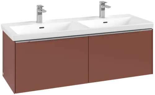 VILLEROY BOCH Subway 3.0 Vanity unit, s osvětlením, 2 výsuvy, 1272 x 429 x 478 mm, vínově červená #C567L0AH
