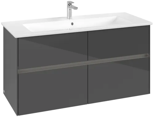 VILLEROY BOCH Toaletní skříňka Collaro, s osvětlením, 4 výsuvy, 1161 x 610 x 480 mm, lesklá šedá #C146B0FP