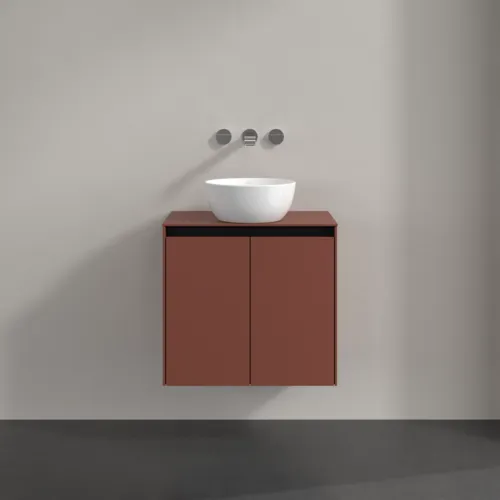 VILLEROY BOCH Toaletní skříňka Collaro, 2 dveře, 600 x 548 x 380 mm, Vínově červená / Vínově červená #C15000AH, obrázek 3