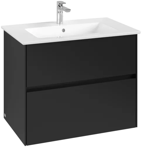 VILLEROY BOCH Toaletní skříňka Collaro, s osvětlením, 2 výsuvy, 761 x 610 x 480 mm, Volcano Black #C144B0VL