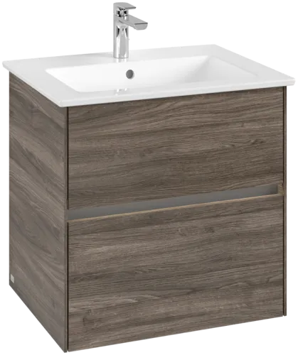 VILLEROY BOCH Umyvadlová skříňka Collaro, s osvětlením, 2 výsuvy, 611 x 610 x 480 mm, dub kamenný #C143B0RK