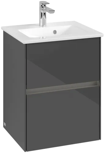 VILLEROY BOCH Toaletní skříňka Collaro, s osvětlením, 2 výsuvy, 472 x 609,5 x 404 mm, lesklá šedá #C141B0FP