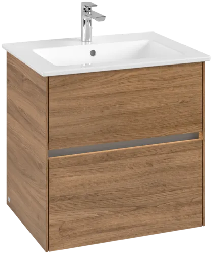 VILLEROY BOCH Umyvadlová skříňka Collaro, s osvětlením, 2 výsuvy, 611 x 610 x 480 mm, dub Kansas #C143B0RH