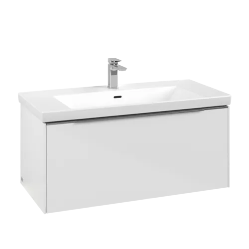 VILLEROY BOCH Subway 3.0 Vanity unit, s osvětlením, 1 zásuvka, 973 x 429 x 478 mm, Brilliant White #C569L0VE
