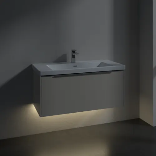 VILLEROY BOCH Subway 3.0 Vanity unit, s osvětlením, 1 zásuvka, 973 x 429 x 478 mm, Cashmere Grey #C569L0VN, obrázek 5