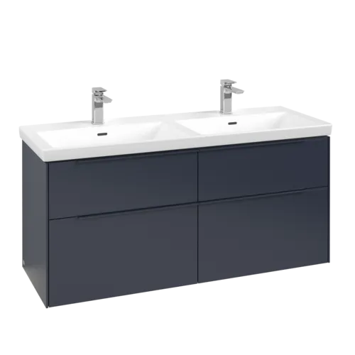 VILLEROY BOCH Subway 3.0 Vanity unit, s osvětlením, 4 výsuvy, 1272 x 576 x 478 mm, Marine Blue #C568L2VQ