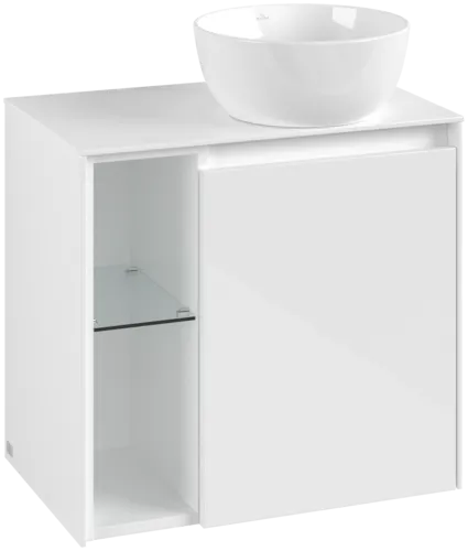 VILLEROY BOCH Toaletní skříňka Collaro, 1 dvířka, 600 x 548 x 380 mm, lesklá bílá / lesklá bílá #C15100DH