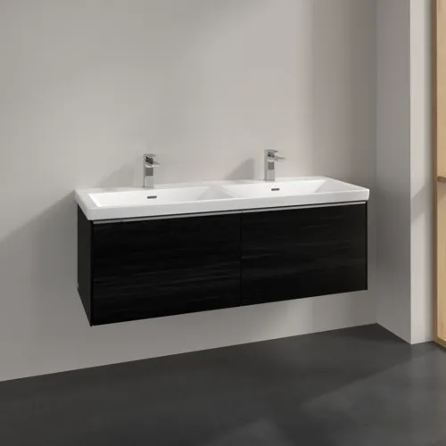 VILLEROY BOCH Subway 3.0 Vanity unit, 2 výsuvy, 1272 x 429 x 478 mm, černý dub #C56700AB, obrázek 2
