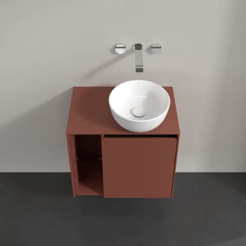 VILLEROY BOCH Toaletní skříňka Collaro, 1 dvířka, 600 x 548 x 380 mm, vínově červená / vínově červená #C15100AH, obrázek 4