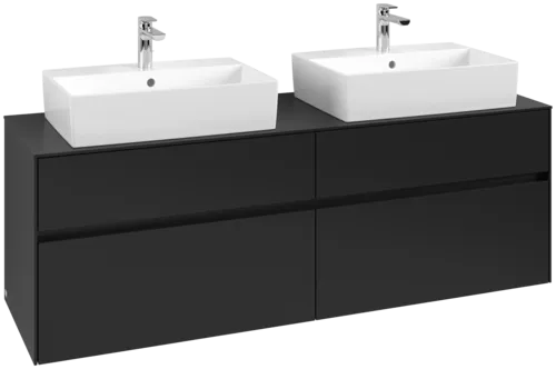 VILLEROY BOCH Toaletní skříňka Collaro, s osvětlením, 4 výsuvy, 1600 x 548 x 500 mm, Volcano Black / Volcano Black #C137B0VL