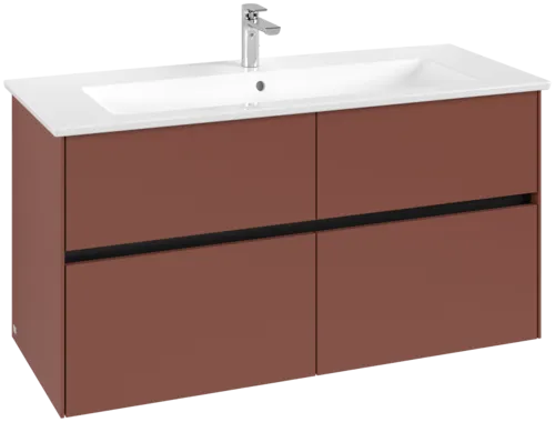 VILLEROY BOCH Umyvadlová skříňka Collaro, s osvětlením, 4 výsuvy, 1161 x 610 x 480 mm, vínově červená #C146B0AH