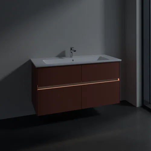 VILLEROY BOCH Umyvadlová skříňka Collaro, s osvětlením, 4 výsuvy, 1161 x 610 x 480 mm, vínově červená #C146B0AH, obrázek 5