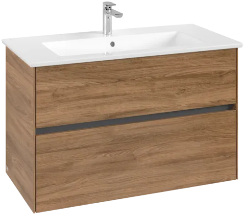 VILLEROY BOCH Toaletní skříňka Collaro, 2 výsuvy, 961 x 610 x 480 mm, dub Kansas #C14500RH