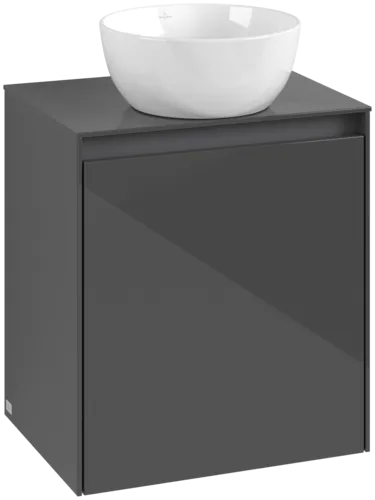 VILLEROY BOCH Toaletní skříňka Collaro, s osvětlením, 1 dvířka, 500 x 548 x 380 mm, lesklá šedá / lesklá šedá #C149B0FP